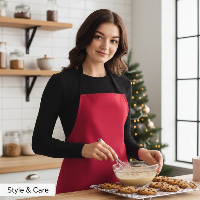 Crimson Red Kitchen Apron with Elegant Flair (Crimson Red Kitchen Apron with Elegant Flair)