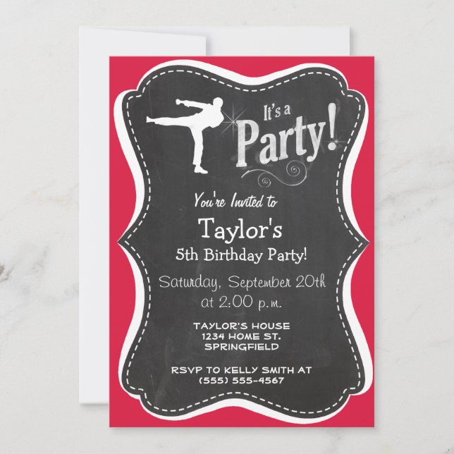 Crimson Red Martial Arts Invitation (Front)