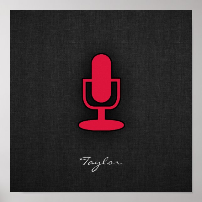 Crimson Red Microphone Poster (Front)