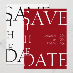 Crimson Red Minimal Typography Wedding Save the Date
