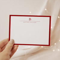 Crimson Red Modern Stationery Classic