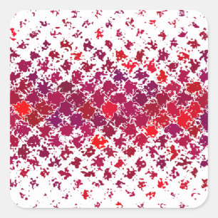Crimson Red Paint Splashes Pattern Square Sticker