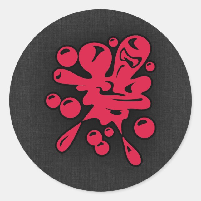 Crimson Red Paintball Classic Round Sticker (Front)