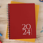 Crimson Red Personal Weekly Planner<br><div class="desc">Simple personal stationery annual planner with crimson red cover. Annual planner (12 months) with open monthly overviews and weekly planning sheets. Contact for assistance in personalising.</div>