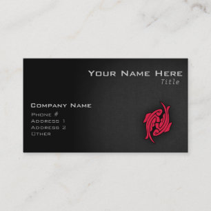 Crimson Red Pisces Business Card