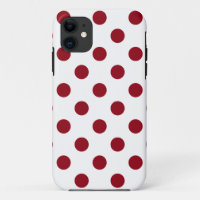 Crimson Red Polka Dots Circles