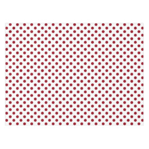 Crimson Red Polka Dots Circles Tablecloth