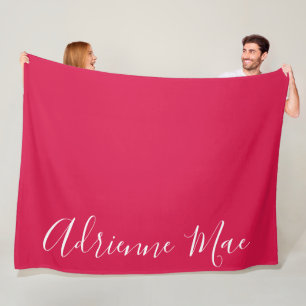 Crimson Red Simply Personalised Fleece Blanket