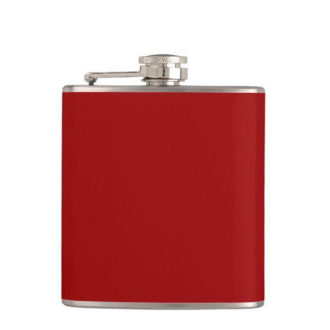 Crimson Red Solid Colour | Classic | Elegant Hip Flask (Front)