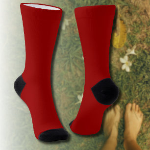 Crimson Red Solid Colour Classic Elegant Socks