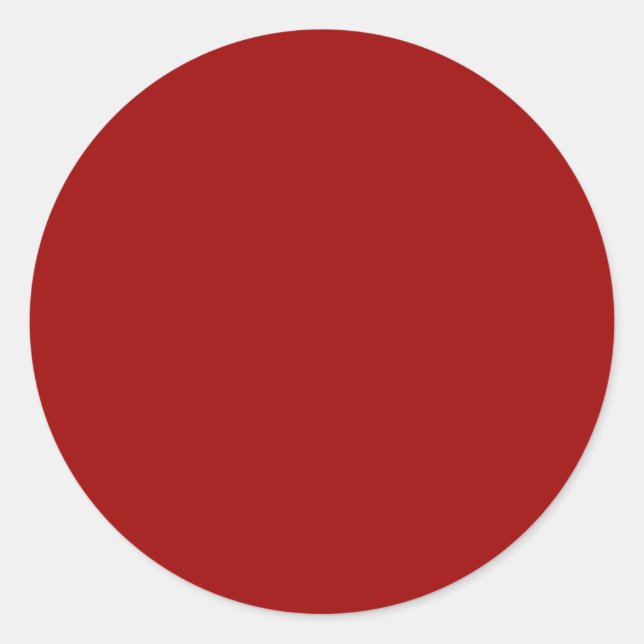 Crimson Red Solid Colour Classic Round Sticker (Front)
