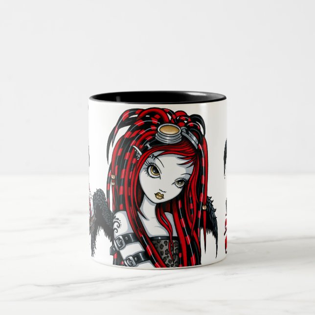 "Crimson" Red Tattoo Cyber Goth Angel Mug (Center)