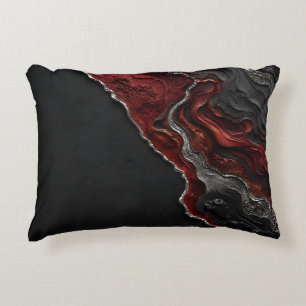 Crimson Red Volcanic Abstract Art Dark Moody Gift Decorative Cushion