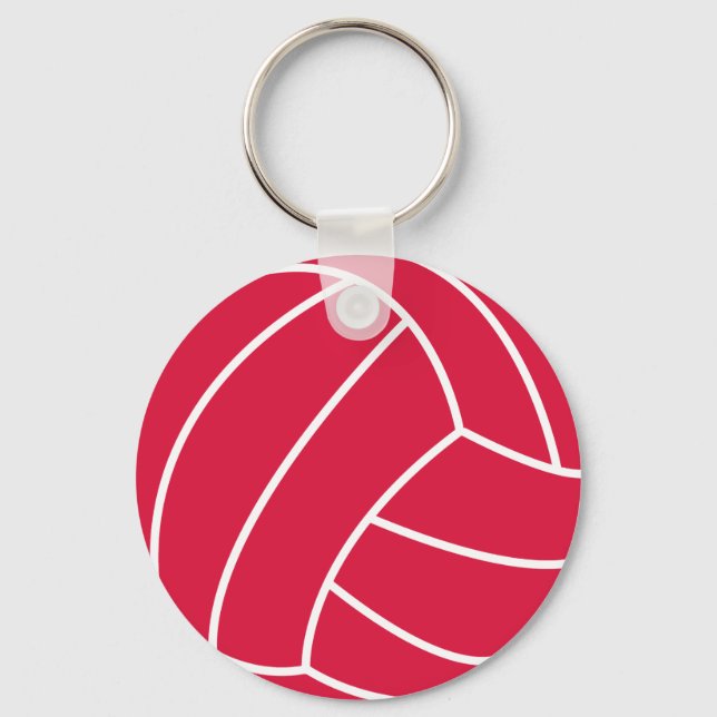Crimson Red Volleyball Key Ring (Front)