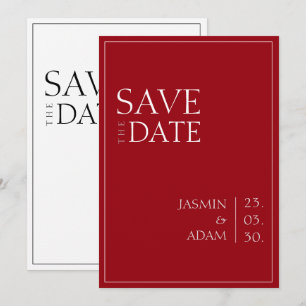 Crimson Red Wedding Save the Date Typograpy