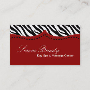Crimson Red Zebra Print Animal Business Card