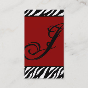 Crimson Red Zebra Print Pattern Business Card