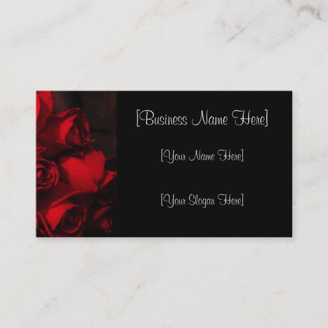 "Crimson Rose Bouquet" Business Card (Front)