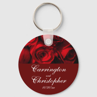 "Crimson Rose Bouquet" - Personalized [a] Key Ring