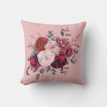 Crimson Rose Bouquet Pillow