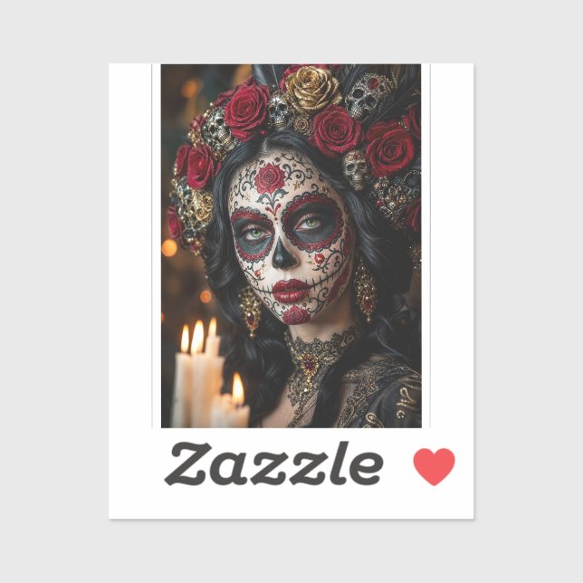 Crimson Rose Calavera – Elegant Day of the Dead  (Sheet)