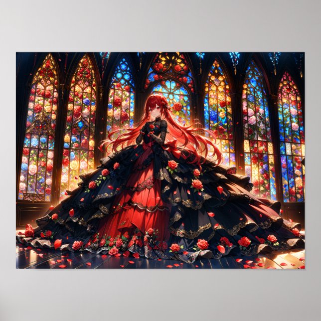 Crimson Rose Elegance  Poster (Front)