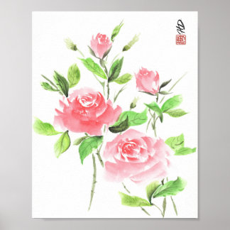 Crimson Rose Harmony Poster