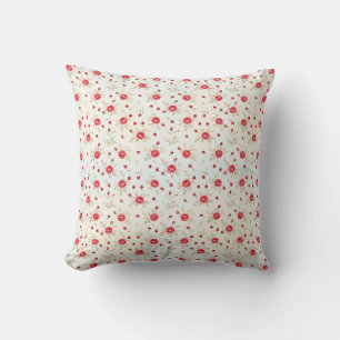 Crimson Rose Shabby Chic Decorative Pillow