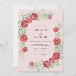 Crimson Ruby Painted Wedding Invitation