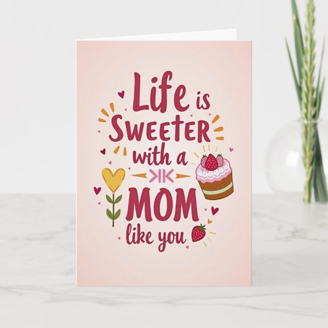 Crimson Script Mum Appreciation Card (Front)