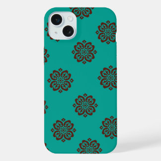 "Crimson Scrolls – Bold Elegance" iPhone 15 Plus Case
