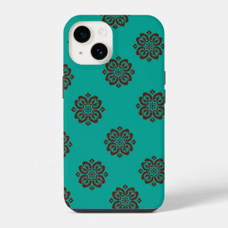 "Crimson Scrolls – Bold Elegance" iPhone 14 Case
