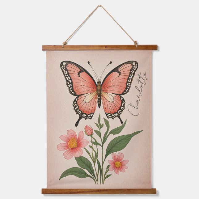 Crimson Serenade Personalised Hanging Tapestry (Front)