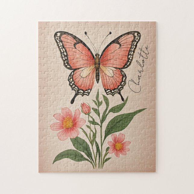 Crimson Serenade Personalised Jigsaw Puzzle (Vertical)