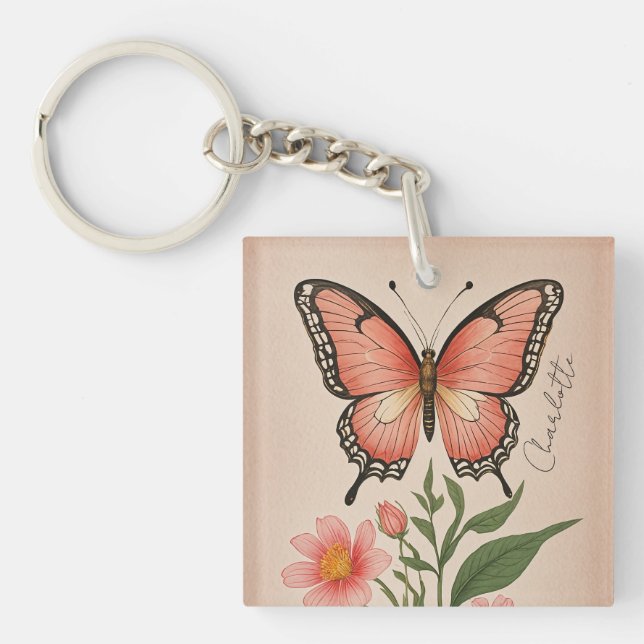 Crimson Serenade Personalised Key Ring (Front)