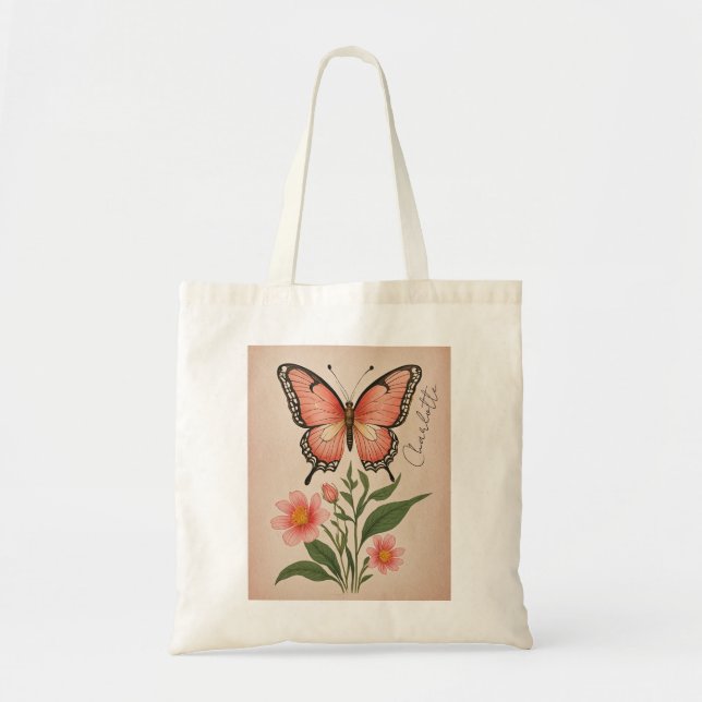 Crimson Serenade Personalised Tote Bag (Front)