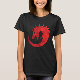 Crimson Serpent Dragon Shield - Mystical Circular  T-Shirt