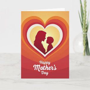 Crimson Silhouette Mothers Day Card