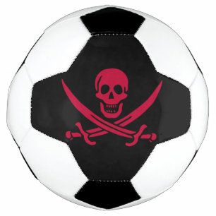 Crimson Skull & Swords Pirate flag of Calico Jack Football