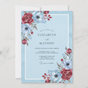 Crimson Sky Anemone Wedding Invitation