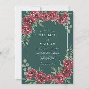 Crimson Slate Painted Wedding Invitation