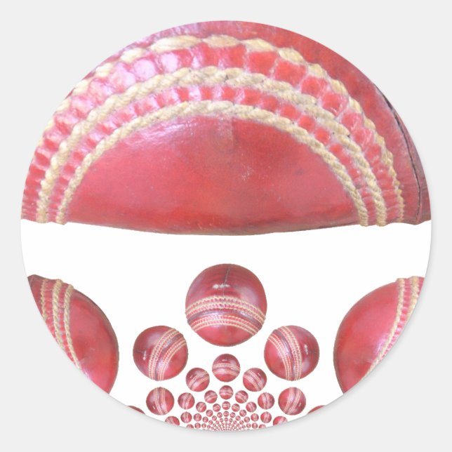 Crimson Spin – A Beautiful Red Cricket Ball Arti Classic Round Sticker (Front)