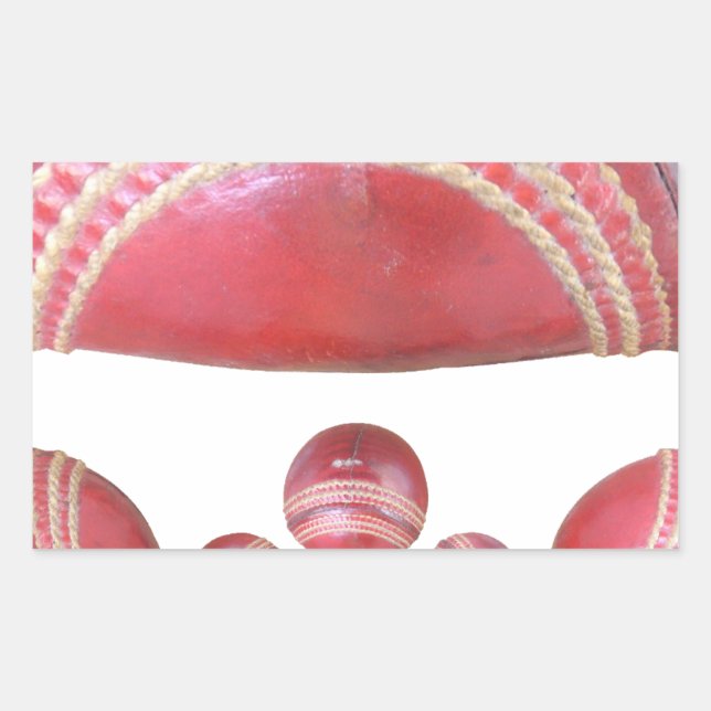 Crimson Spin – A Beautiful Red Cricket Ball Arti Rectangular Sticker (Front)