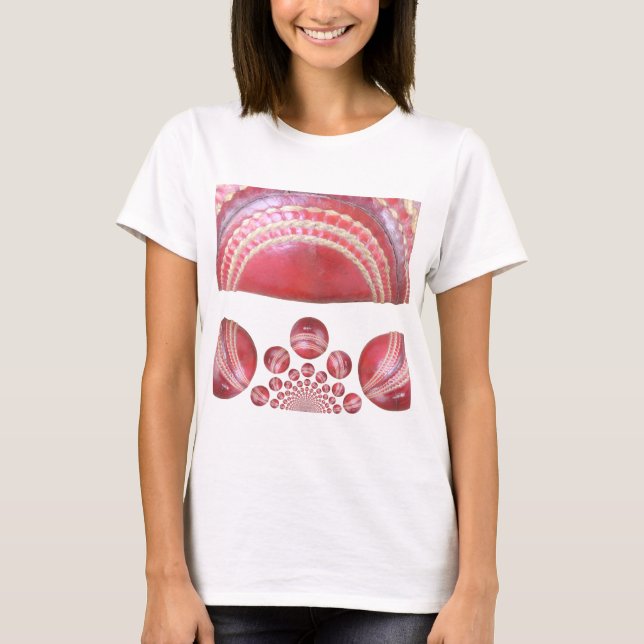 Crimson Spin – A Beautiful Red Cricket Ball Arti T-Shirt (Front)