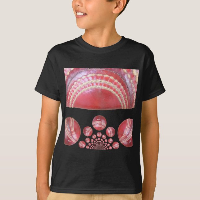 Crimson Spin – A Beautiful Red Cricket Ball Arti T-Shirt (Front)