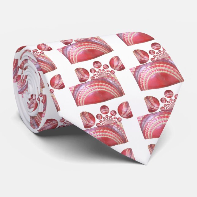 Crimson Spin – A Beautiful Red Cricket Ball Arti Tie (Rolled)