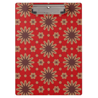 Crimson Starburst Bloom Clipboard