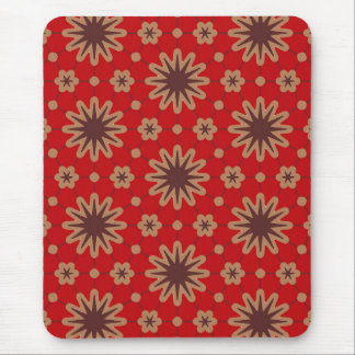 Crimson Starburst Bloom Mouse Mat