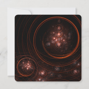 Crimson Starlight Orbits Abstract Cosmic Art Invitation