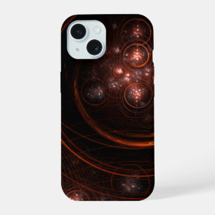 Crimson Starlight Orbits Abstract Cosmic Art iPhone 15 Case